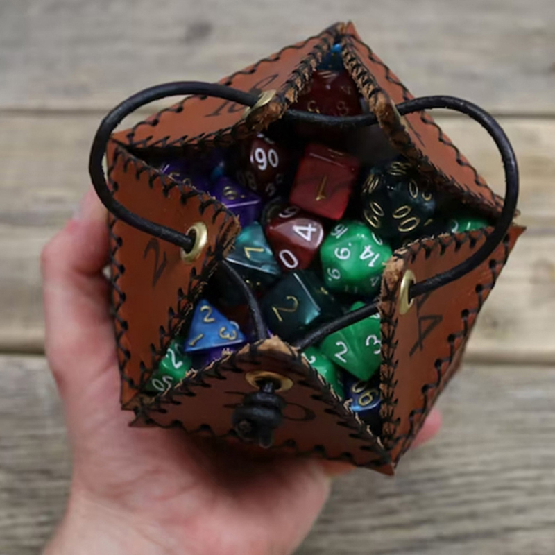 Bolsa de Dados D20 em Couro, C - Gaming Accessories Gift Ideas avaliação e preço