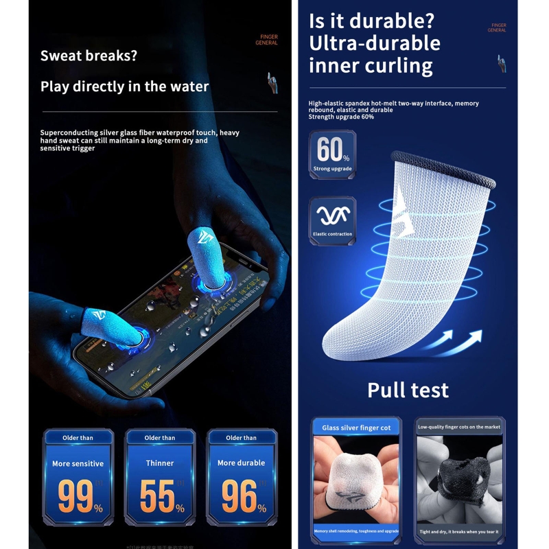 1 par gamer dedo mangas sweatp - Gaming Accessories For Your Phone avaliação e preço
