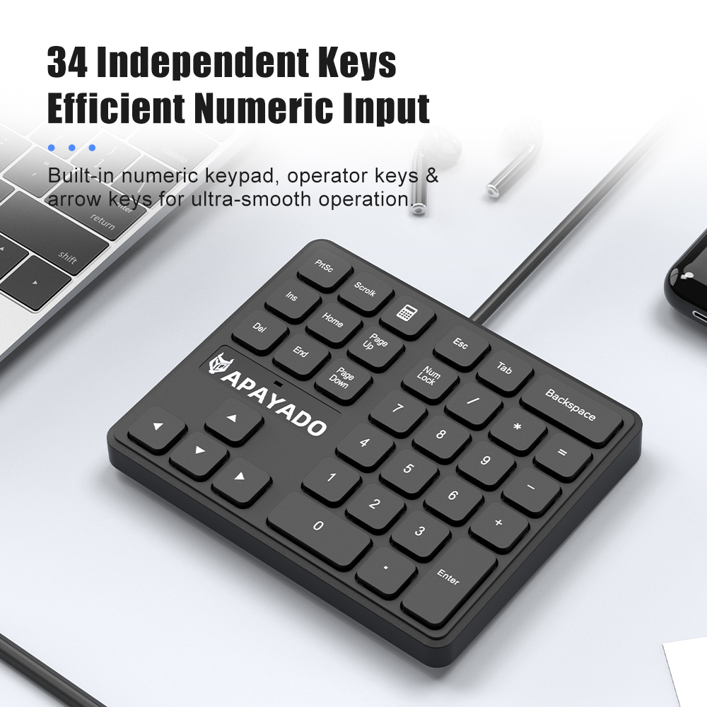 Teclado numérico com fio, 34 t - Keyboard Numpad Separate avaliação e preço